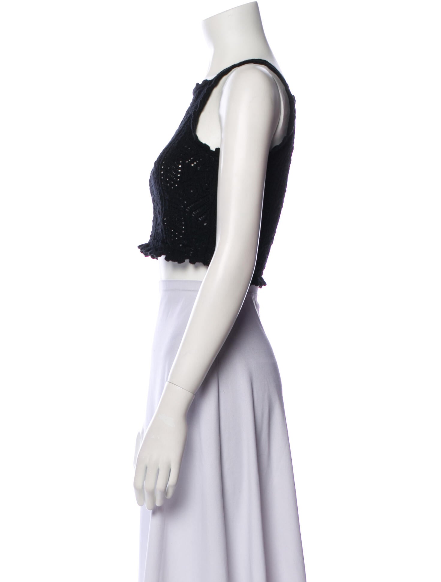 Saint Laurent Wool Square Neckline Crop Top w/ Tags